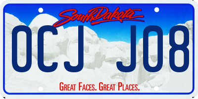 SD license plate 0CJJ08