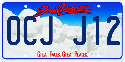 SD license plate 0CJJ12