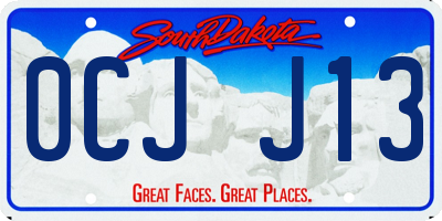 SD license plate 0CJJ13