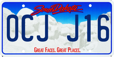 SD license plate 0CJJ16
