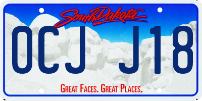 SD license plate 0CJJ18