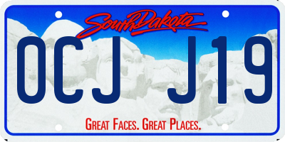 SD license plate 0CJJ19