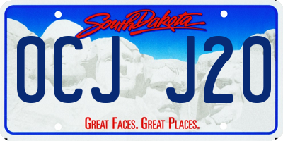 SD license plate 0CJJ20