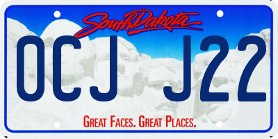 SD license plate 0CJJ22