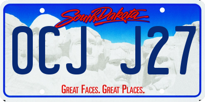 SD license plate 0CJJ27