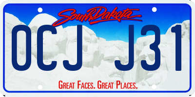 SD license plate 0CJJ31