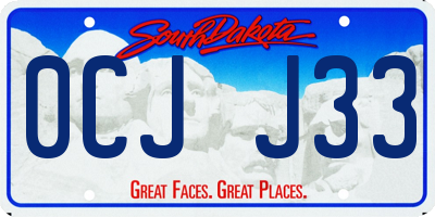 SD license plate 0CJJ33