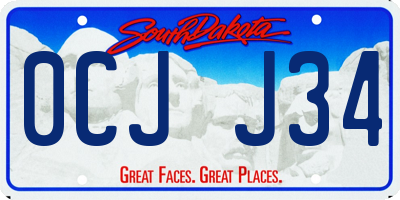 SD license plate 0CJJ34