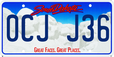 SD license plate 0CJJ36
