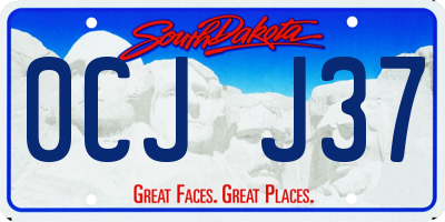 SD license plate 0CJJ37