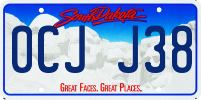 SD license plate 0CJJ38