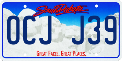 SD license plate 0CJJ39