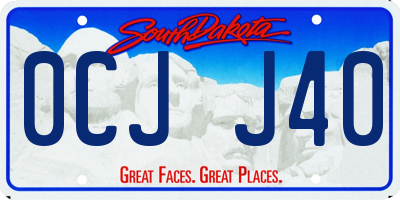 SD license plate 0CJJ40