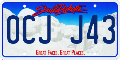 SD license plate 0CJJ43
