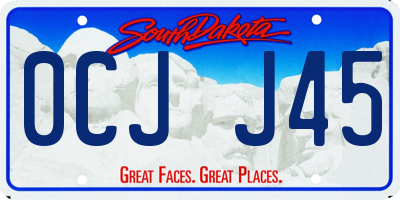 SD license plate 0CJJ45