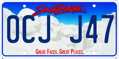 SD license plate 0CJJ47