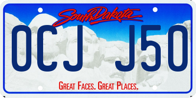 SD license plate 0CJJ50