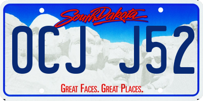 SD license plate 0CJJ52
