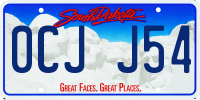 SD license plate 0CJJ54