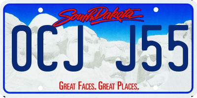 SD license plate 0CJJ55
