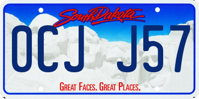 SD license plate 0CJJ57