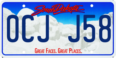 SD license plate 0CJJ58