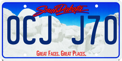 SD license plate 0CJJ70