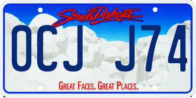 SD license plate 0CJJ74