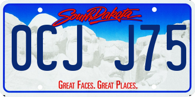 SD license plate 0CJJ75