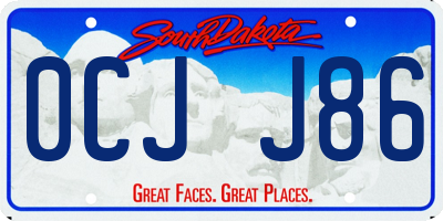 SD license plate 0CJJ86