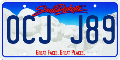 SD license plate 0CJJ89