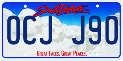 SD license plate 0CJJ90