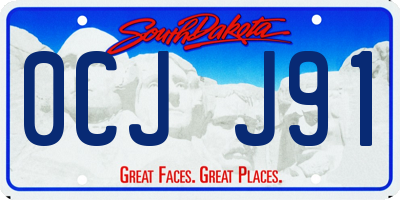 SD license plate 0CJJ91