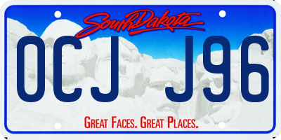SD license plate 0CJJ96