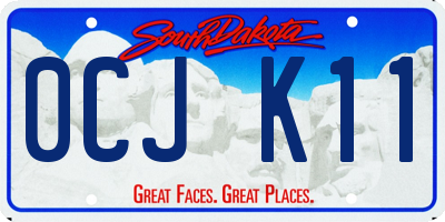 SD license plate 0CJK11
