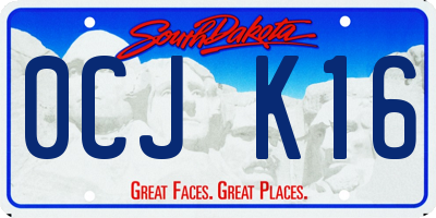 SD license plate 0CJK16