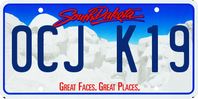 SD license plate 0CJK19