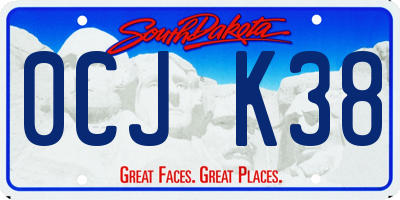 SD license plate 0CJK38
