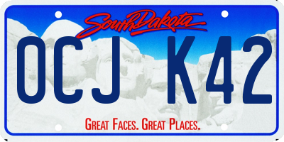 SD license plate 0CJK42
