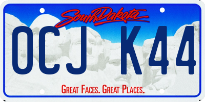 SD license plate 0CJK44