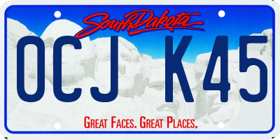 SD license plate 0CJK45