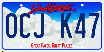 SD license plate 0CJK47