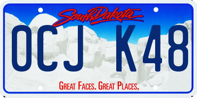 SD license plate 0CJK48