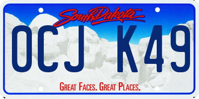 SD license plate 0CJK49