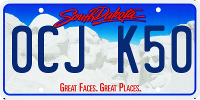 SD license plate 0CJK50