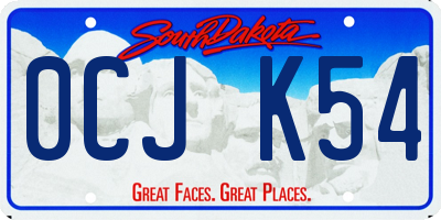 SD license plate 0CJK54