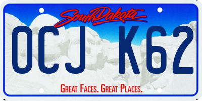 SD license plate 0CJK62