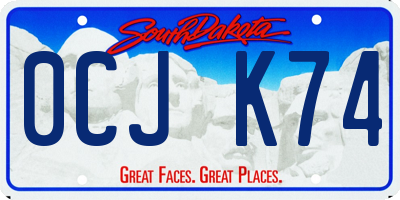 SD license plate 0CJK74