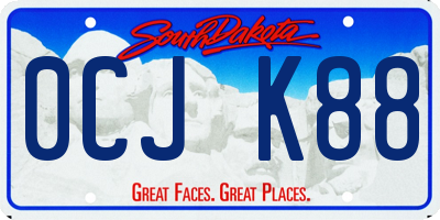 SD license plate 0CJK88