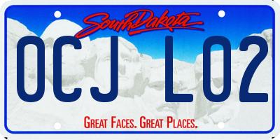 SD license plate 0CJL02